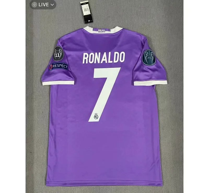 Real Madrid short-sleeved fan version of Ronaldo football jersey (13 style)-1252                   -3