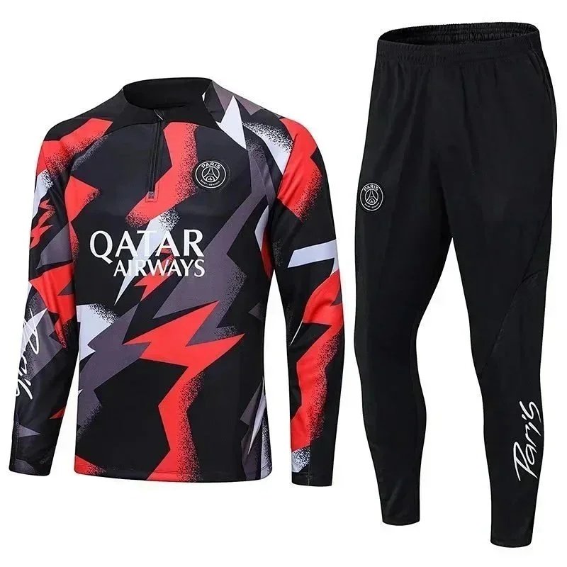 Chelsea training suit football uniform long sleeve main suit half zip jersey-1111                   -3