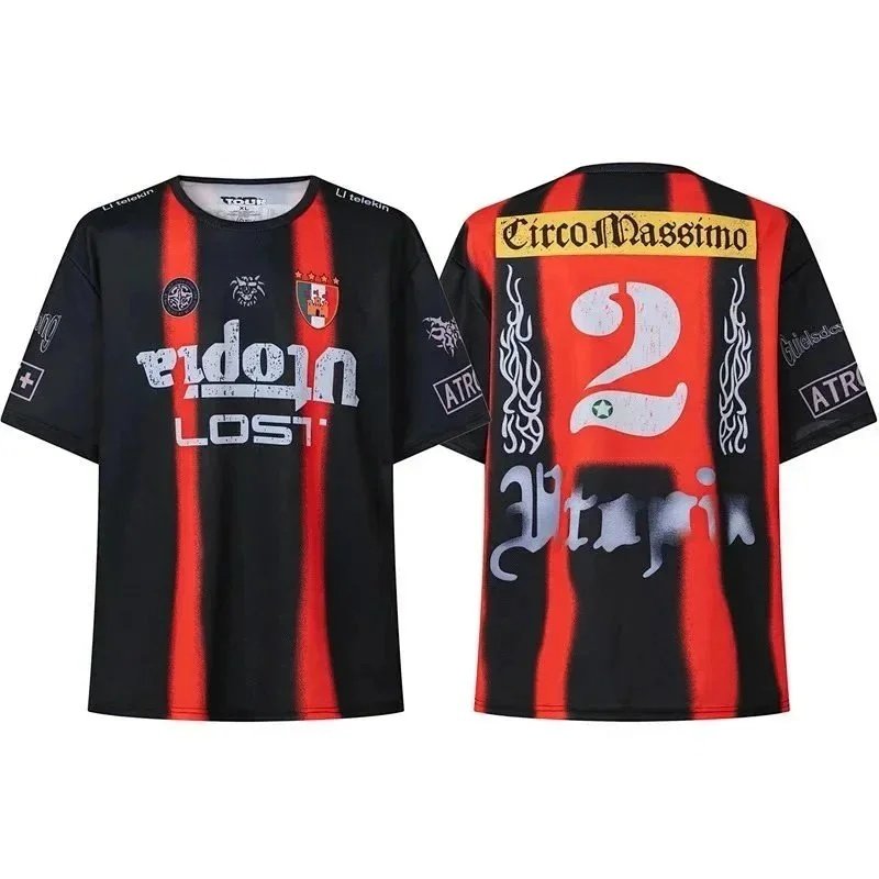 Men's football uniform loose mesh sports jersey-1119                   -8