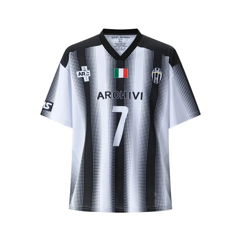 Spliced ​​letter print short-sleeved T-shirt digital mesh sports jersey-1908                   -4