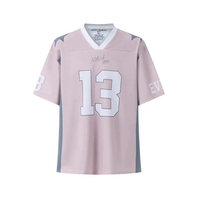 Spliced ​​letter print short-sleeved T-shirt digital mesh sports jersey-1908                   -6
